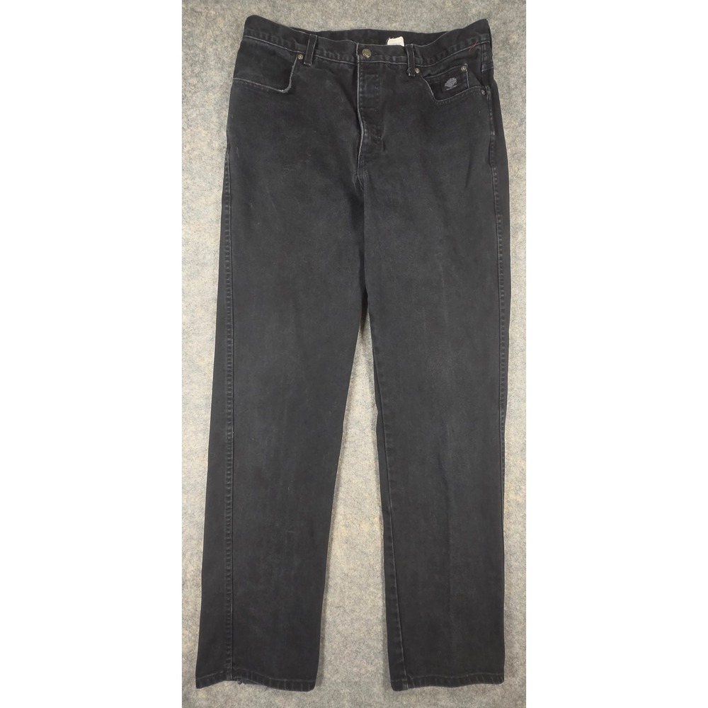 Vintage Harley-Davidson Mens Black Denim Jeans 38x34 USA Made 1999 Traditional